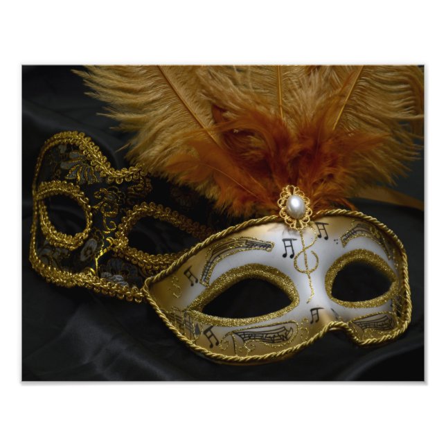 Goldkarneval - Venezianische Masquerade Fotodruck (Vorne)