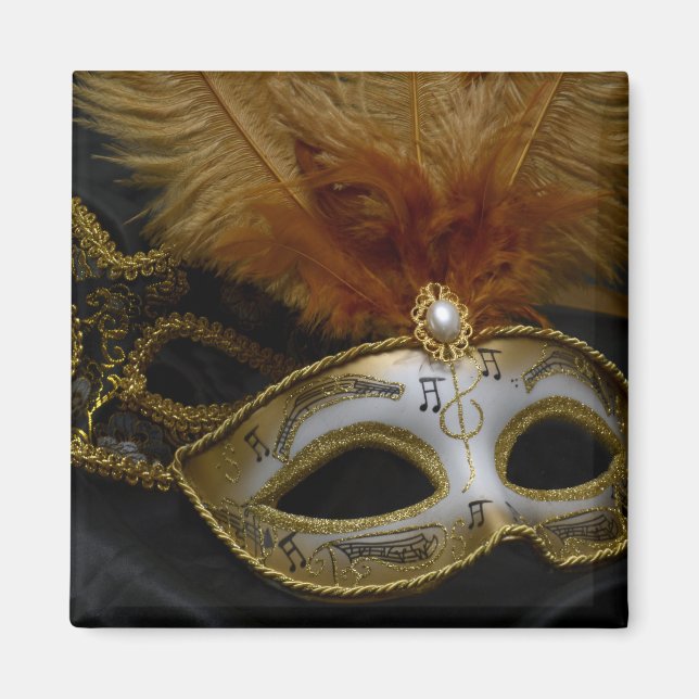 Goldkarneval - Venezianische Masquerade Magnet (Vorne)