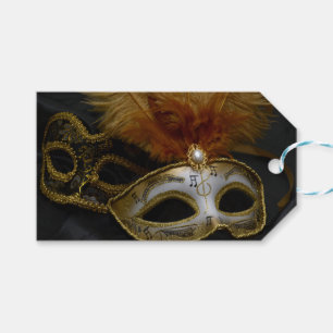 Goldkarnevals-venezianische Masken-Maskerade Geschenkanhänger