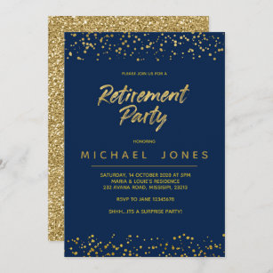 Goldkarte für die Party Einladung in den Ruhestand