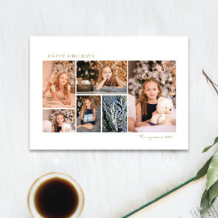 Goldkarte mit 6 Foto für den Sammelurlaub Feiertagskarte