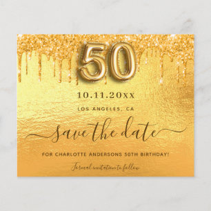 Goldkarten zum 50. Geburtstag - Tropfen Save the D