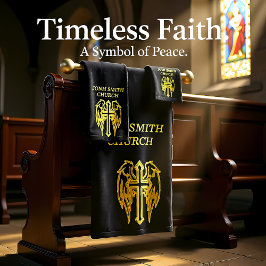 Goldkatholisches Kreuz mit Flügeln Badhandtuch Set