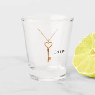 Goldkette Herzanhänger Liebeskette Schnapsglas