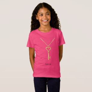 Goldkette Herzanhänger Liebeskette T-Shirt