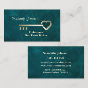 Goldkey Aquamarine Real Anwesen Business Card Visitenkarte