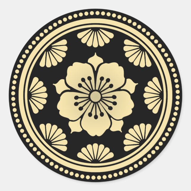 Goldkirsche Blossom Runder Aufkleber (Vorderseite)