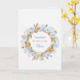 Goldkissed Blue Rose Bridal Karte