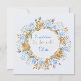 Goldkissed Blue Rose Bridal Karte