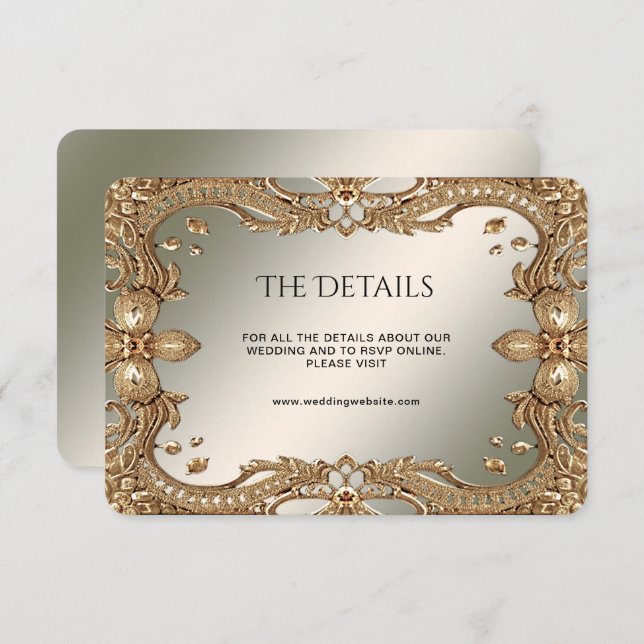 Goldklassekarte für Verzierte Rahmen Begleitkarte (Vorne/Hinten)