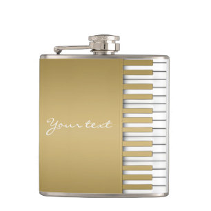 Goldklavier-Tastatur-Musik Flachmann