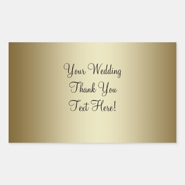 Goldkleber für Hochzeitsweine Rechteckiger Aufkleber (Vorderseite)