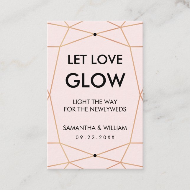 Goldkleber-Tag der geometrischen Rose | Benutzerde Visitenkarte (Vorderseite)