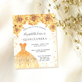 Goldkleid aus Quinceanera - Blumenzettel Flyer