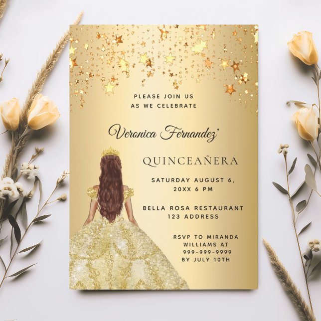 Goldkleid aus Quinceanera Einladung (Von Creator hochgeladen)