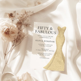 Goldkleid Frauen 50. Geburtstagsparty Einladung