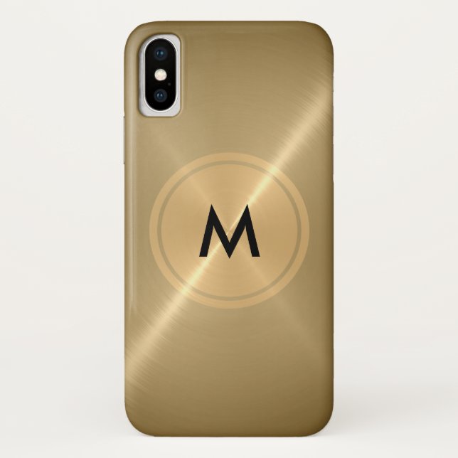 Goldknopf und Bronze-Edelstahl-Metall Case-Mate iPhone Hülle (Rückseite)