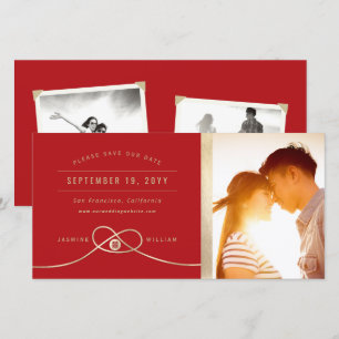 Goldknoten Doppeltes Glück Chinesisches Hochzeitsf Save The Date