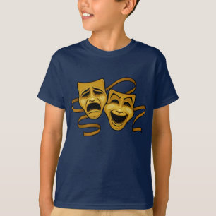 Goldkomödien-und -tragödie-Theater-Masken T-Shirt