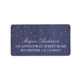 Goldkonfetti-Hochzeit der Vintagen Marine Adressaufkleber