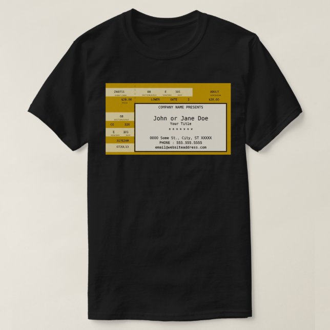 Goldkonzertkarte T-Shirt (Design vorne)