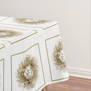 GoldKranz-frohe Weihnacht-Tischdecke Tischdecke