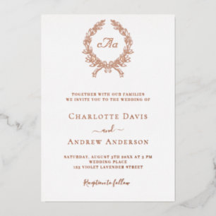 Goldkranz-Hochzeit Folieneinladung