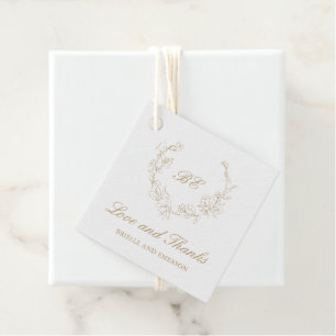 Goldkranz-Monogram-Elegante Hochzeit Geschenkanhänger