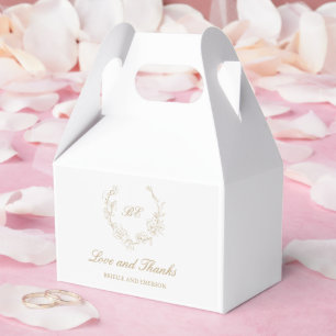 Goldkranz-Monogram-Elegante Hochzeit Geschenkschachtel