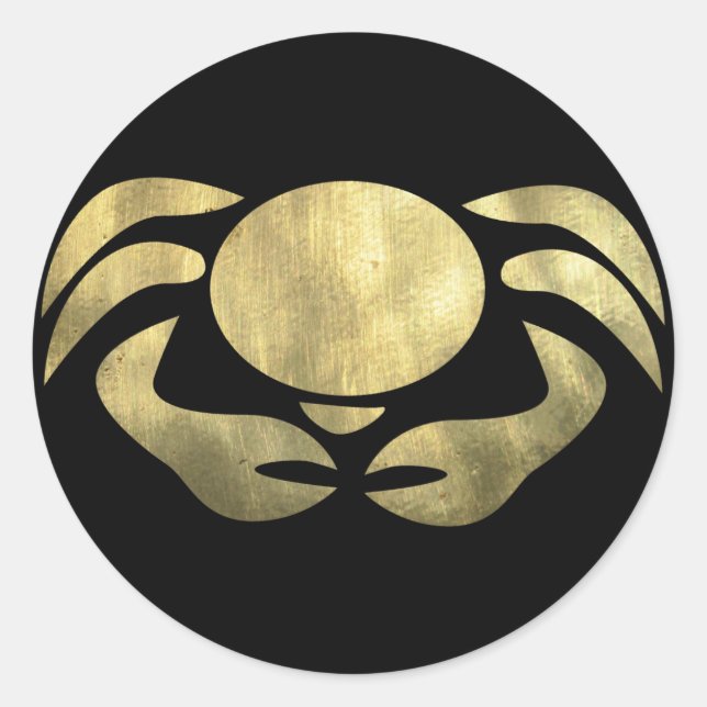 Goldkrebs Runder Aufkleber (Vorderseite)