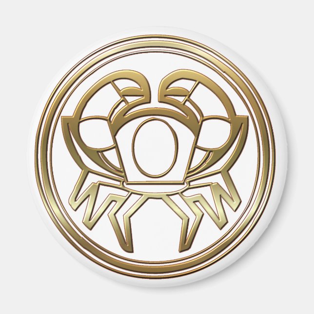 Goldkrebs Zodiac Krebs Astrologie Zeichen Magnet (Vorne)
