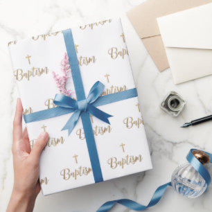 Goldkreuz Taufe Wiederholung Christlich Geschenkpapier