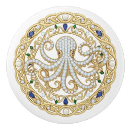 Goldkristall-Ozean-Seepolyp 2D-Grafik-Edelstein Keramikknauf