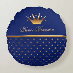 Goldkrone auf Royal Blue Background Throw Kissen