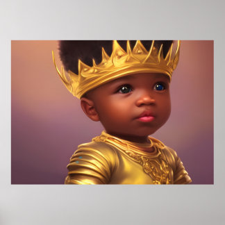 Goldkrone des niedlichen Babyjungen Poster