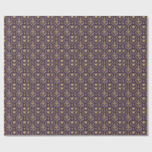 Goldkrone Fleur-de-lis königliches violettes Muste Geschenkpapier