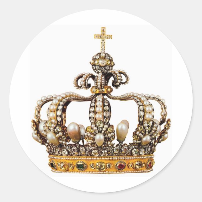 Goldkrone I Runder Aufkleber (Vorderseite)