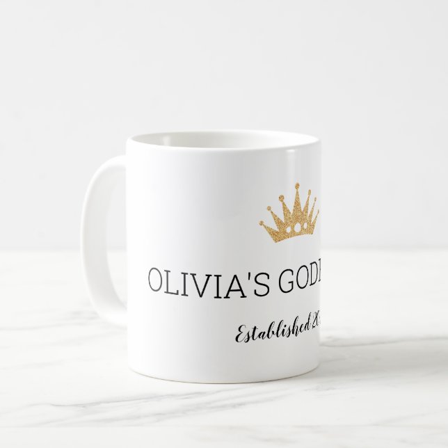 Goldkrone Jahr der Weihnachtsfeier Godvaters Kaffeetasse (Vorderseite Links)