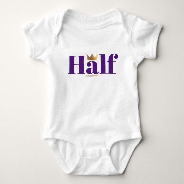 Goldkrone Lila Halbgeburt Baby Strampler (Vorderseite)