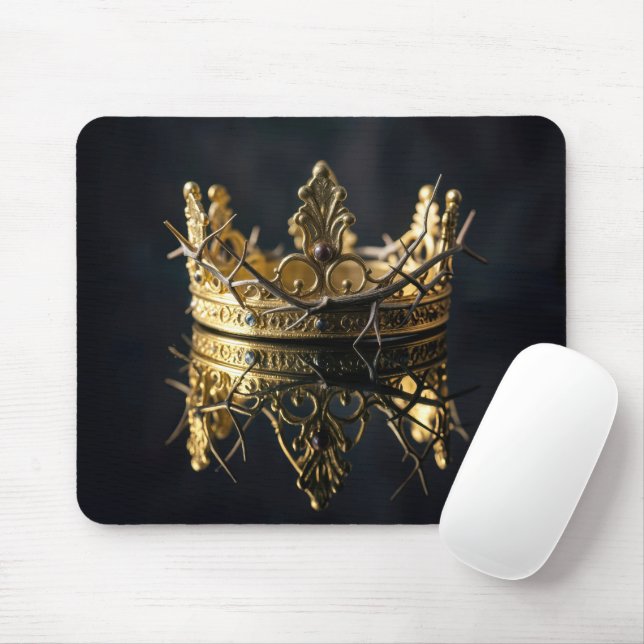 Goldkrone und Dornenkrone Reflexion Mousepad (Mit Mouse)