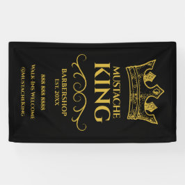 Goldkrone und Mustache Barbershop Banner