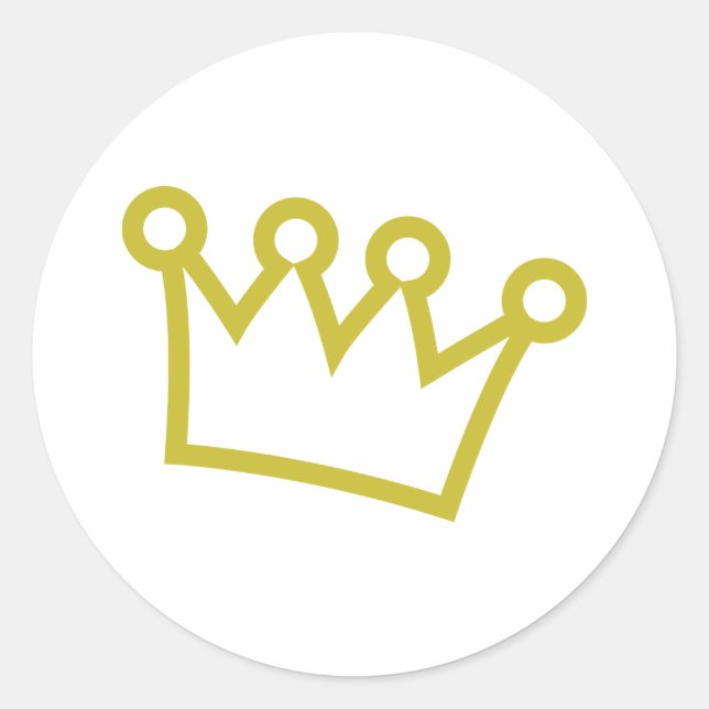 Goldkronen-Deluxe Runder Aufkleber (Vorderseite)