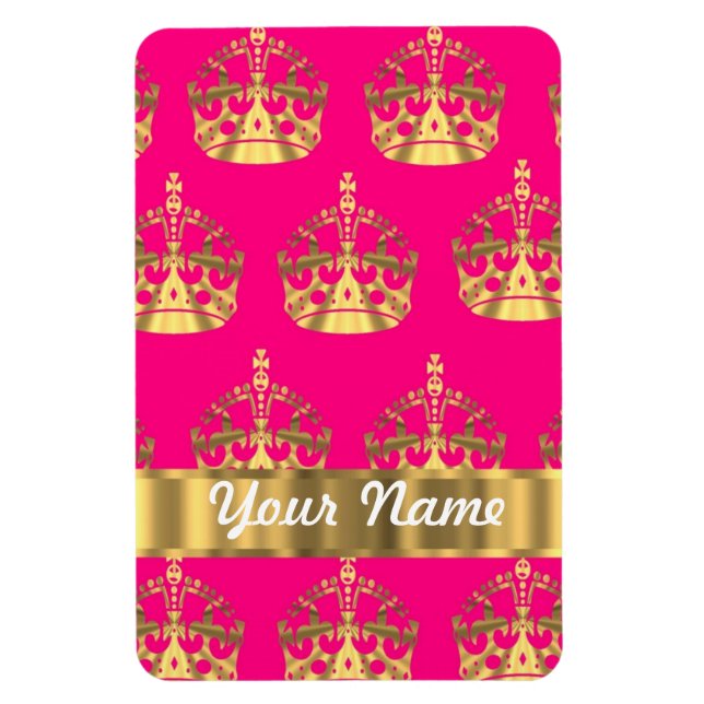 Goldkronen in heißen rosa magnet (Vertikal)