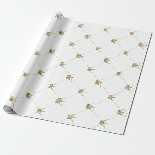 Goldkronen | Luxuriöse Hochzeiten Geschenkpapier (Ungerollt)