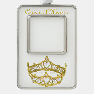 Goldkronengestalt der Königin des Herzens - Foto Rahmen-Ornament Silber