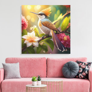 Goldkronenhonigfresser Fantasie Vogel Leinwanddruck