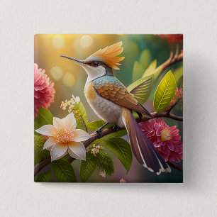 Goldkronenhonigfresser Fantasy-Vogel Button