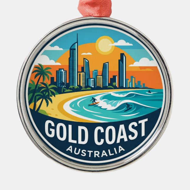 Goldküste Australien Ornament Aus Metall (Vorne)