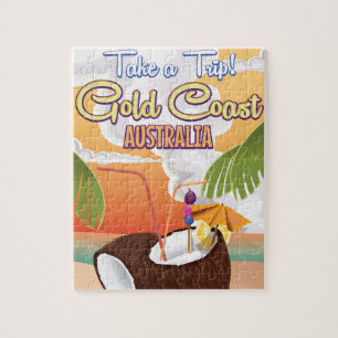 Goldküste, Australien Reiseplakat Puzzle