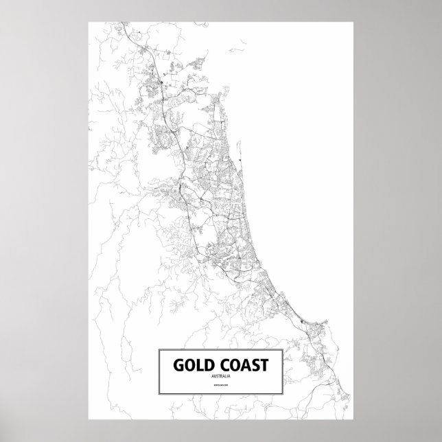 Goldküste, Australien (schwarz auf weiß) Poster (Vorne)